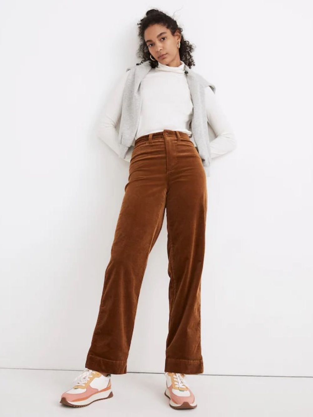 Madewell | Slim Emmett Wide-Leg Full-Length Pants in Corduroy | Size 29